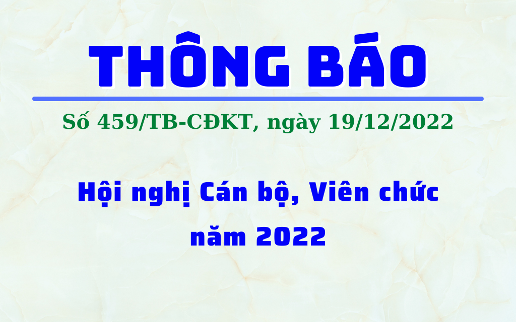 Thông báo Hội nghị Cán bộ, Viên chức năm 2022